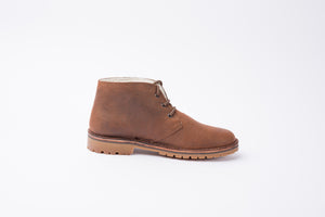 Polacchina Artigianale Ingrassata Fodera Shearling Testa di Moro